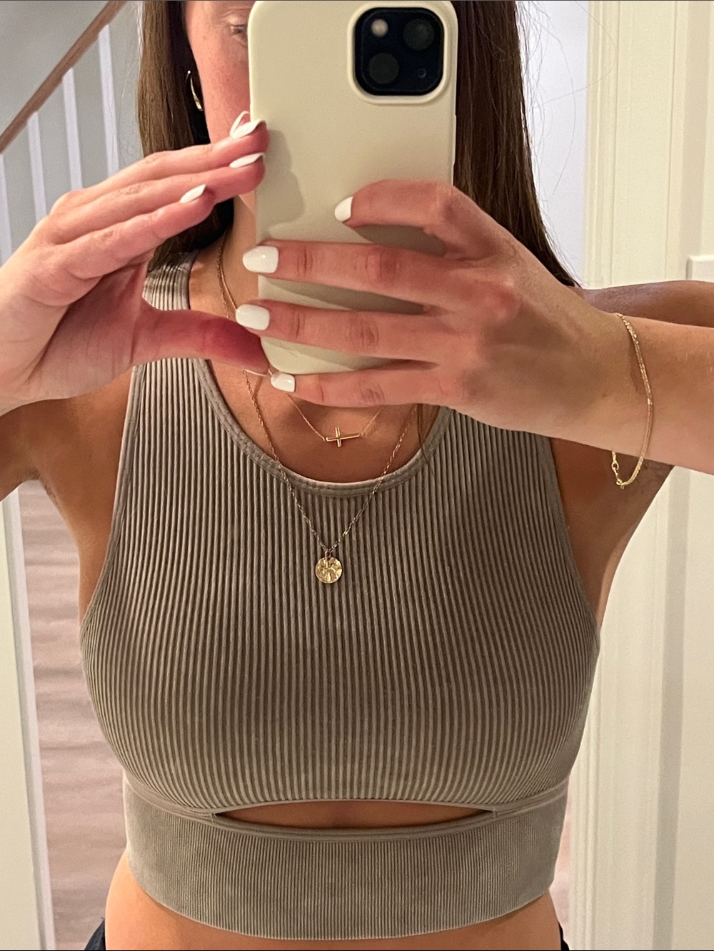 Forever 21 Brown Ribbed Crop Top